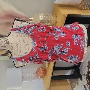 Red, Floral TankTop